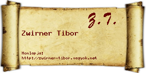 Zwirner Tibor névjegykártya